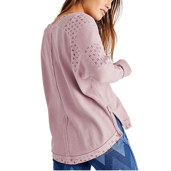 Free People Heart to Heart Henley Mauve S - Picture 3 of 12
